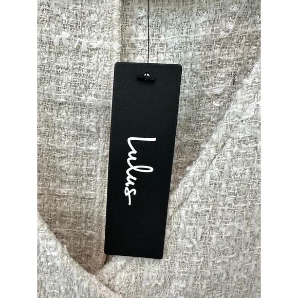 LULUS | Cream Tweed Textured Button Front Crop Top NWT | Size Medium - Picture 6 of 7